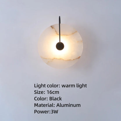 Moderne Marmeren LED Wandlamp – Luxe Alabaster Sfeerverlichting – Voor Slaapkamer, Trap & Woonkamer
