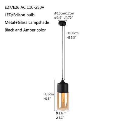 Nordic Loft Hanglamp – Moderne Glas Pendelverlichting – E27 Fitting voor Keuken, Restaurant & Woonkamer