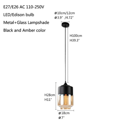 Nordic Loft Hanglamp – Moderne Glas Pendelverlichting – E27 Fitting voor Keuken, Restaurant & Woonkamer