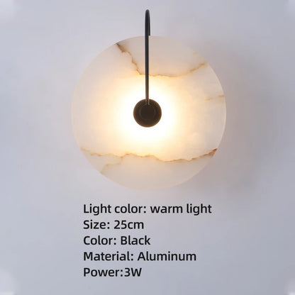 Moderne Marmeren LED Wandlamp – Luxe Alabaster Sfeerverlichting – Voor Slaapkamer, Trap & Woonkamer