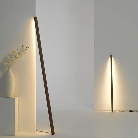 Nordic Houten Vloerlamp – Minimalistische Staande LED Lamp – Voor Woonkamer & Slaapkamer