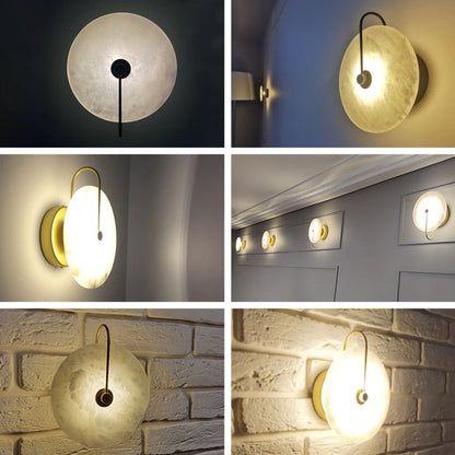 Moderne Marmeren LED Wandlamp – Luxe Alabaster Sfeerverlichting – Voor Slaapkamer, Trap & Woonkamer