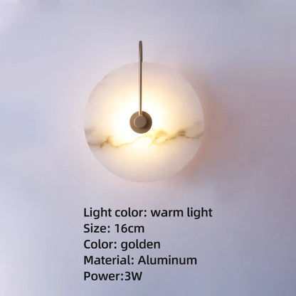 Moderne Marmeren LED Wandlamp – Luxe Alabaster Sfeerverlichting – Voor Slaapkamer, Trap & Woonkamer