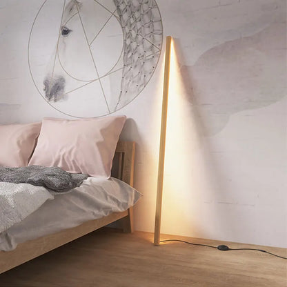 Nordic Houten Vloerlamp – Minimalistische Staande LED Lamp – Voor Woonkamer & Slaapkamer