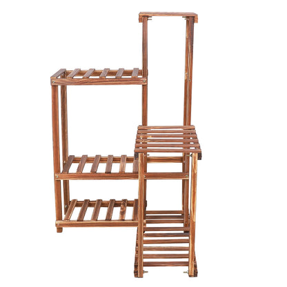 Houten Plantenstandaard – 6-Lagen Plantenrek – Indoor & Outdoor Display voor Bloempotten & Succulenten