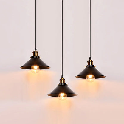 Retro Industriële Hanglamp – Zwart IJzeren Design – E27 Fitting – Voor Keuken, Woonkamer & Restaurant