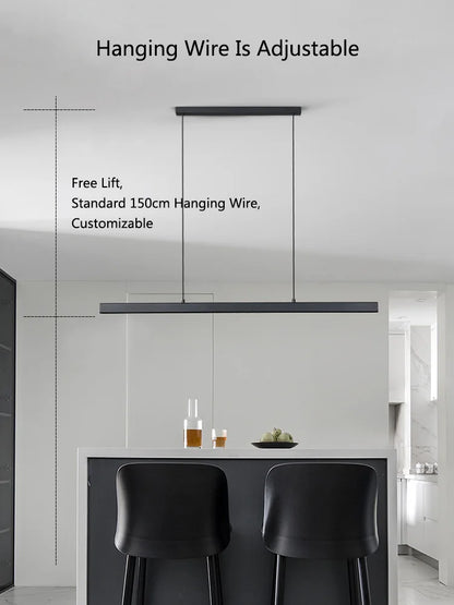 Nordic LED Hanglamp – Strakke Moderne Eetkamerlamp – Voor Keuken, Bar & Restaurant