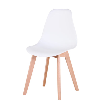 Eetkamerset – Rechthoekige Tafel met 4 Nordic Stoelen – Houten Poten – Modern Design voor Woonkamer & Keuken
