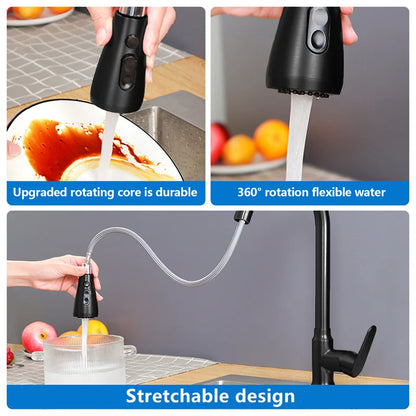 Flexibele Uittrekbare Keukenmengkraan – 360° Draaibaar – 2 Standen – Warm & Koud Water
