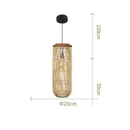 Japanse Rieten Hanglamp – Wabi-Sabi Stijl – Voor Woonkamer, Eetkamer & Keukeneiland