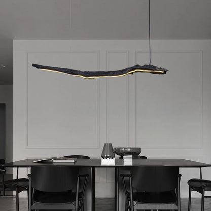 Nordic Wabi-Sabi LED Hanglamp – Zwarte Minimalistische Plafondlamp – Voor Restaurant, Woonkamer & Kantoor