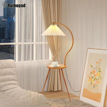 Nordic Houten LED Vloerlamp – Minimalistisch Design – Voor Slaapkamer, Woonkamer & Hoekdecoratie