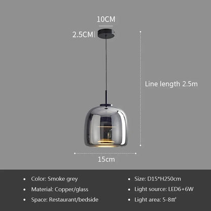 Luxe Glazen Hanglamp – Moderne LED Plafondlamp – Voor Slaapkamer, Woonkamer & Hotel