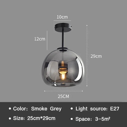 Moderne LED Plafondlamp – Scandinavisch Design met Cognac Glas | Minimalistische Plafondverlichting voor Woonkamer & Eetkamer