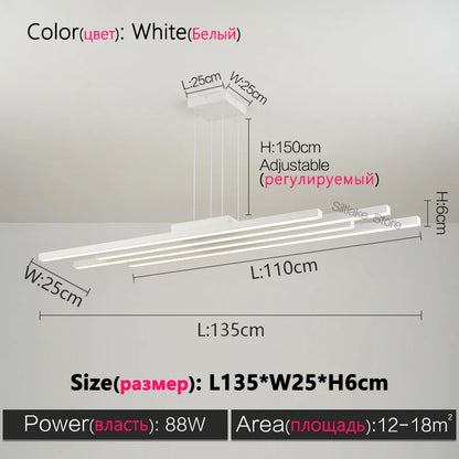 Zwarte Nordic LED Hanglamp – Minimalistische Design Kroonluchter – Voor Woonkamer, Eetkamer & Bar