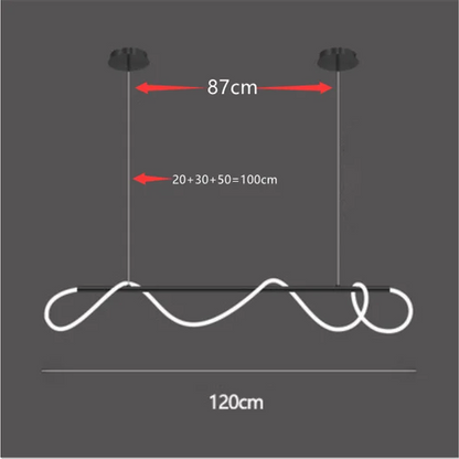 Moderne LED Plafondlamp – Langwerpige Design Kroonluchter – Dimbare Hanglamp voor Eetkamer, Keuken & Bar