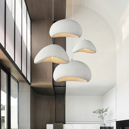 Japanse Wabi-Sabi LED Hanglamp – Minimalistische Handgemaakte Plafondlamp – Voor Eetkamer, Woonkamer & Slaapkamer