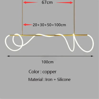 Moderne LED Plafondlamp – Langwerpige Design Kroonluchter – Dimbare Hanglamp voor Eetkamer, Keuken & Bar