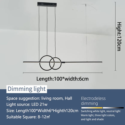 Nordic LED Kroonluchter – Moderne Dimbare Hanglamp – Voor Keuken, Eetkamer & Slaapkamer