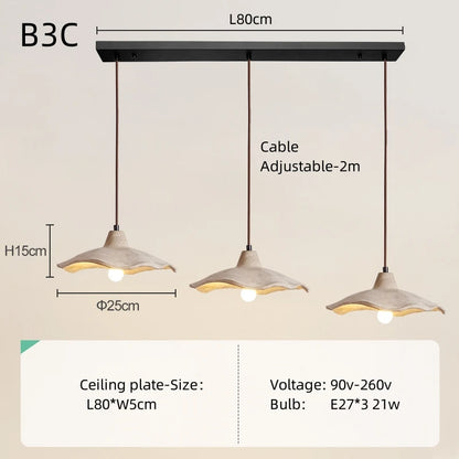 Nordic Wabi-Sabi Hanglamp – Vintage Houten Plafondlamp – Moderne Kunstzinnige Verlichting voor Slaapkamer & Restaurant
