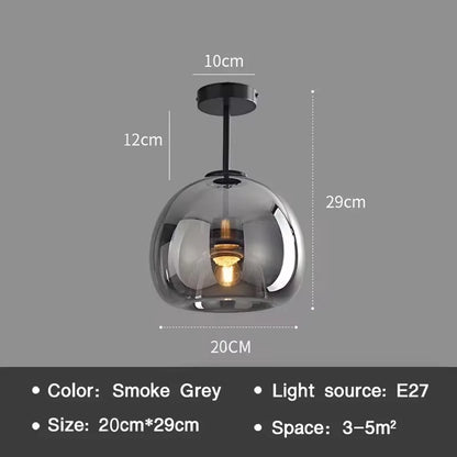 Moderne LED Plafondlamp – Scandinavisch Design met Cognac Glas | Minimalistische Plafondverlichting voor Woonkamer & Eetkamer