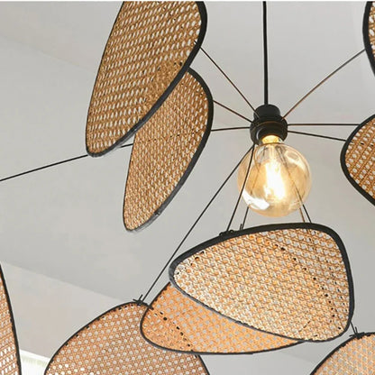 Franse Design Rieten Hanglamp – Moderne Rotan & Bamboe Kroonluchter – Voor Keuken, Woonkamer & Eetkamer