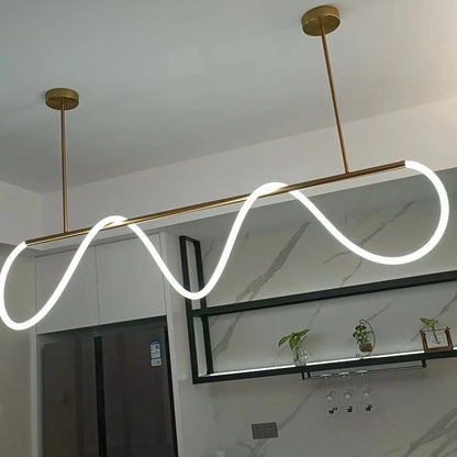Moderne LED Plafondlamp – Langwerpige Design Kroonluchter – Dimbare Hanglamp voor Eetkamer, Keuken & Bar