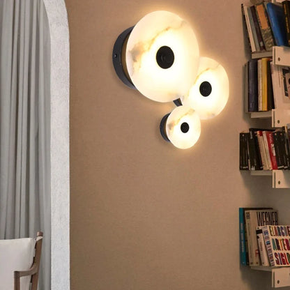 Moderne Marmeren LED Wandlamp – Luxe Alabaster Sfeerverlichting – Voor Slaapkamer, Trap & Woonkamer