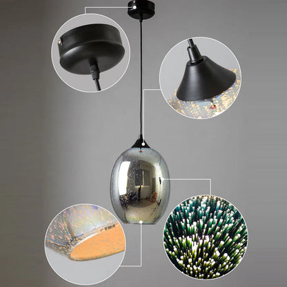 Moderne 3D Glas Hanglamp – Creatieve Fireworks Plafondlamp – Voor Bar, Woonkamer & Kerstdecoratie