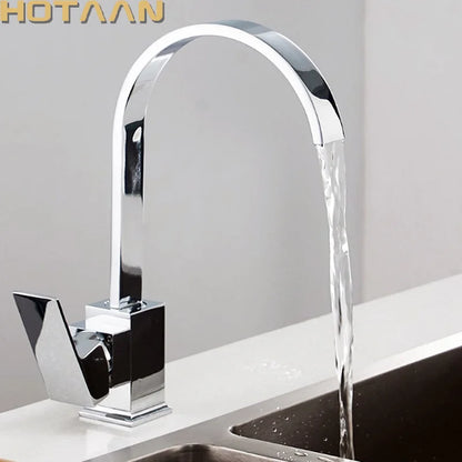 Keukenmengkraan – 360° Draaibare Kraan van Massief Messing – Warm & Koud Water – Chroom Afwerking
