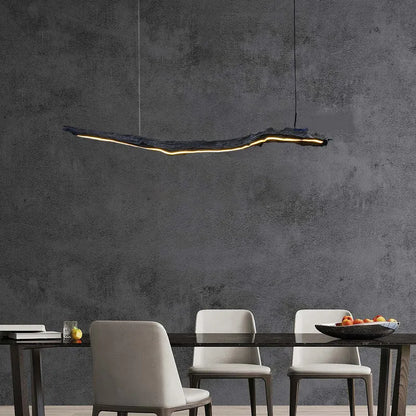 Nordic Wabi-Sabi LED Hanglamp – Zwarte Minimalistische Plafondlamp – Voor Restaurant, Woonkamer & Kantoor