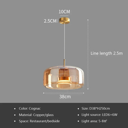 Luxe Glazen Hanglamp – Moderne LED Plafondlamp – Voor Slaapkamer, Woonkamer & Hotel