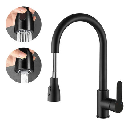 Flexibele Uittrekbare Keukenmengkraan – 360° Draaibaar – 2 Standen – Warm & Koud Water