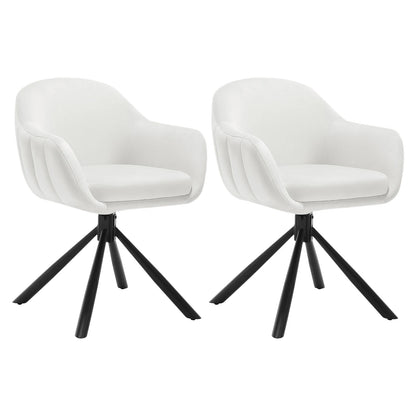 Set van 2 Gestoffeerde Eetkamerstoelen met Armleuningen – Ergonomisch Design – Luxe Stoelen voor Eetkamer & Woonkamer