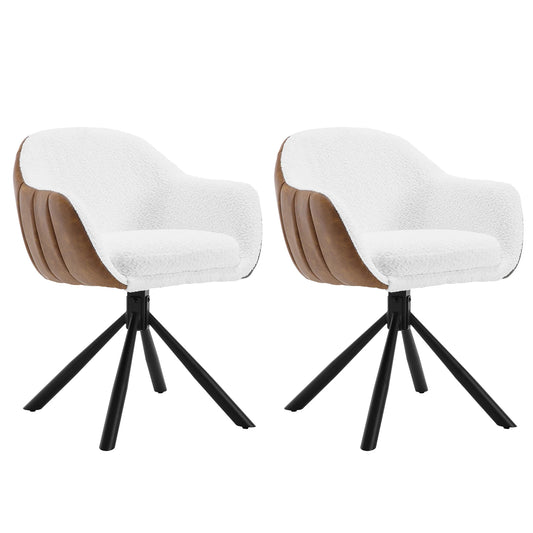 Set van 2 Gestoffeerde Eetkamerstoelen met Armleuningen – Ergonomisch Design – Luxe Stoelen voor Eetkamer & Woonkamer