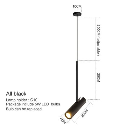 Nordic Minimalistische Hanglamp – Verstelbare Zwarte LED Plafondlamp – Voor Slaapkamer, Restaurant & Bar