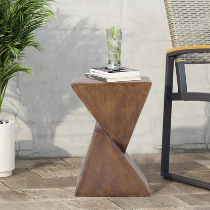 Lichtgewicht Beton Bijzettafel – Moderne Geometrische Sidetable – Voor Binnen & Buiten
