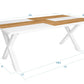 Nordicz Stål eetkamertafel eikenhout x poot mat wit - Design Meubelz
