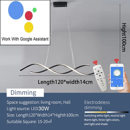 Moderne Slimme LED Kroonluchter – Dimbare Hanglamp – Compatibel met Alexa & Google Home