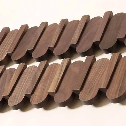 Luxe Wandkapstok van Walnoothout – Stijlvolle Houten Kledinghanger met 12 Haken – Voor Slaapkamer & Hal