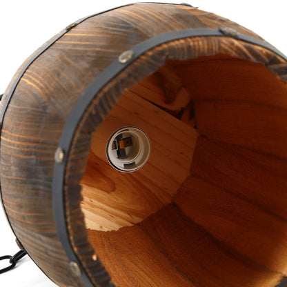 Vintage Houten Wijnvat Hanglamp – Industriële Plafondlamp – Voor Bar, Café & Restaurant
