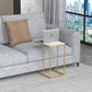 Nordicz Chic bijzettafel marmer blad goud frame - Design Meubelz