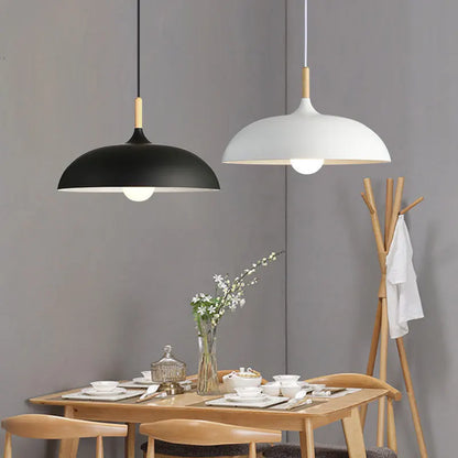 Minimalistische Moderne Hanglamp – Hout & Aluminium – E27 Fitting – Voor Woonkamer, Slaapkamer & Hotel