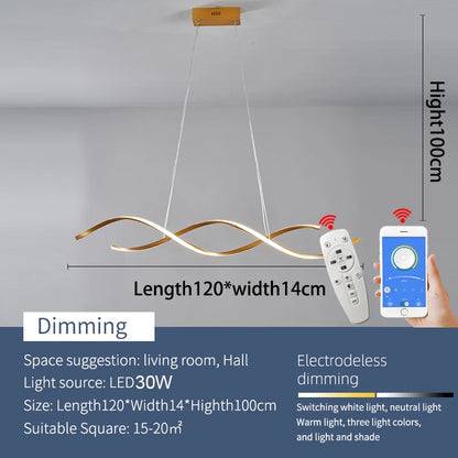 Moderne Slimme LED Kroonluchter – Dimbare Hanglamp – Compatibel met Alexa & Google Home