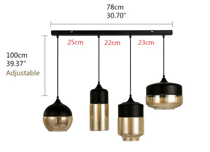Nordic Vintage Glazen Hanglamp – E27/E26 Pendellamp – Voor Keuken, Restaurant & Woonkamer