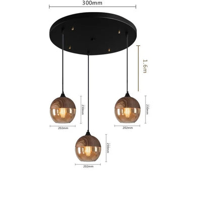 Nordic Moderne LED Hanglamp – Houten & Glazen Designlamp – Voor Slaapkamer, Woonkamer & Eetkamer