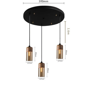 Nordic Moderne LED Hanglamp – Houten & Glazen Designlamp – Voor Slaapkamer, Woonkamer & Eetkamer