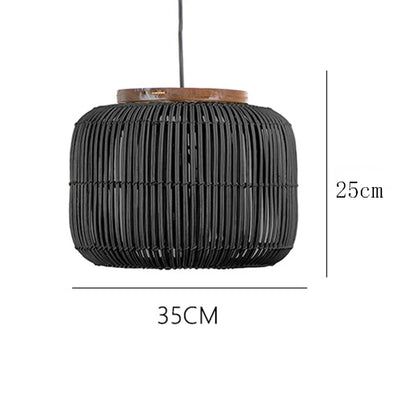 Japanse Rieten Hanglamp – Wabi-Sabi Stijl – Voor Woonkamer, Eetkamer & Keukeneiland