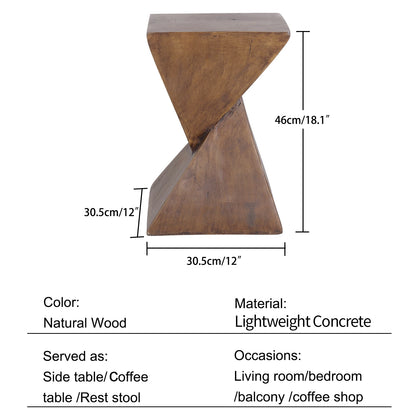Lichtgewicht Beton Bijzettafel – Moderne Geometrische Sidetable – Voor Binnen & Buiten