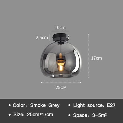 Moderne LED Plafondlamp – Scandinavisch Design met Cognac Glas | Minimalistische Plafondverlichting voor Woonkamer & Eetkamer